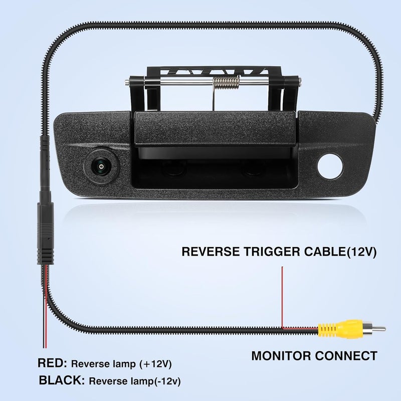 ACAUTO Tailgate Handle Backup Camera Fit for Dodge RAM 1500 2009-2017,Fit for Dodge RAM 2500 3500 2010-2017 Tailgate Reversing Rear View Park Assist Camera RCA Plug Replaces 68084284AB - Image 5
